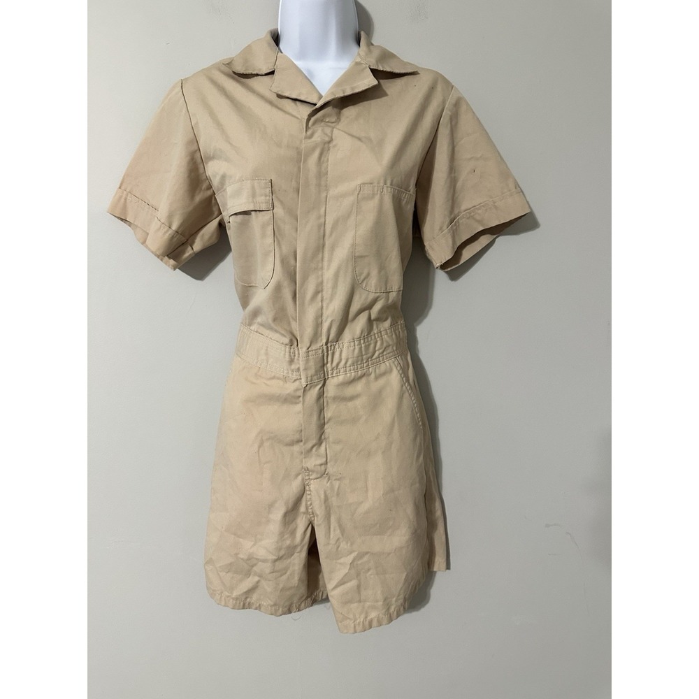 BERNE‎ P700 Heritage Short Sleeve Coverall Romper Jumpsuit Shorts Women's Size S